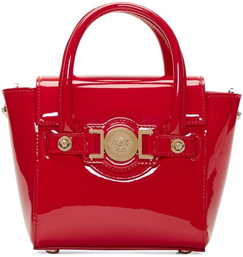 red versace patent leather bag|VERSACE Patent Mini Signature Bag Red .